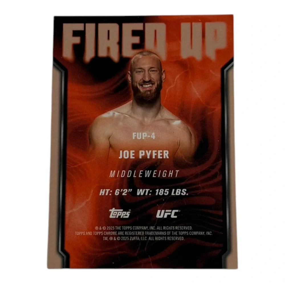 2024‎ Topps Chrome UFC Fired Up Joe Pyfer FUP-4 Middleweight Trading Card - Picture 2 of 2